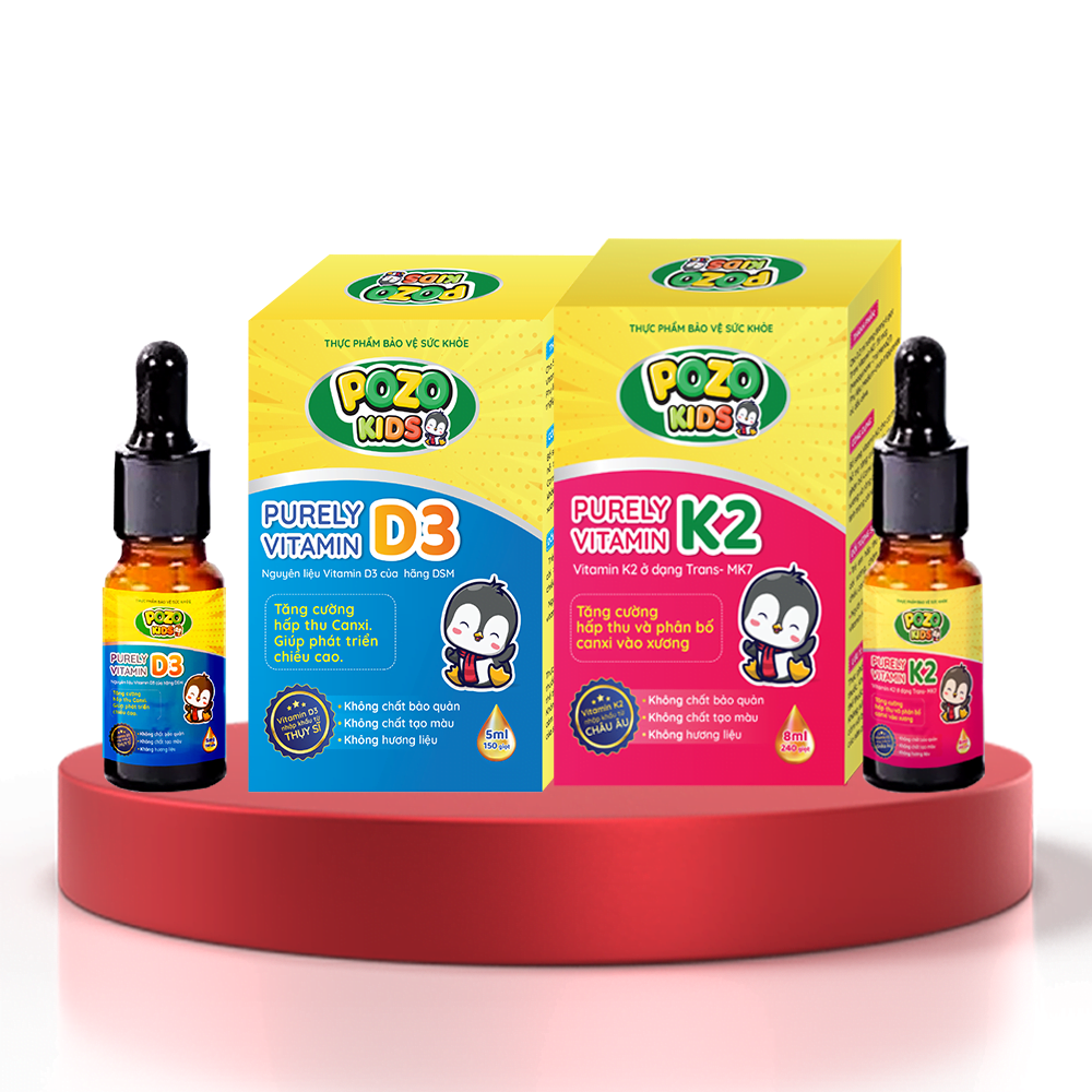 Bổ sung Vitamin D3-K2 Pozokids giúp tường cường hấp thu Canxi, phát triển chiều cao tối đa