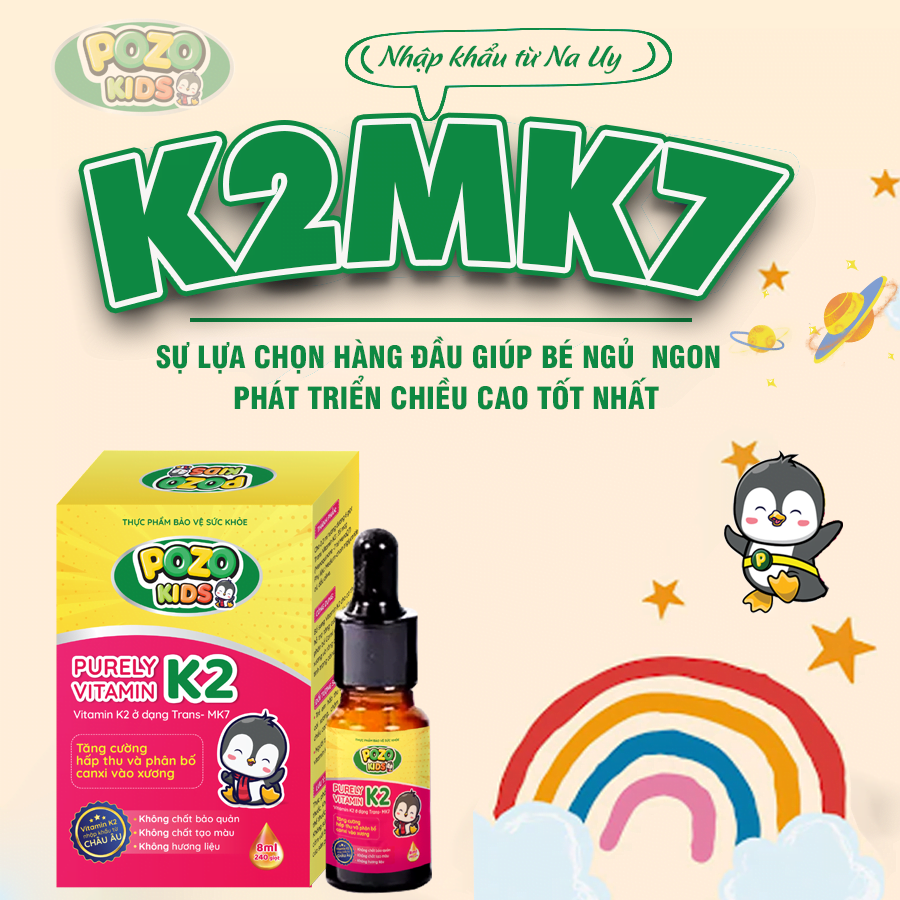Vitamin K2 của Pozokids với 100% nguyên liệu nhập khẩu từ Châu Âu