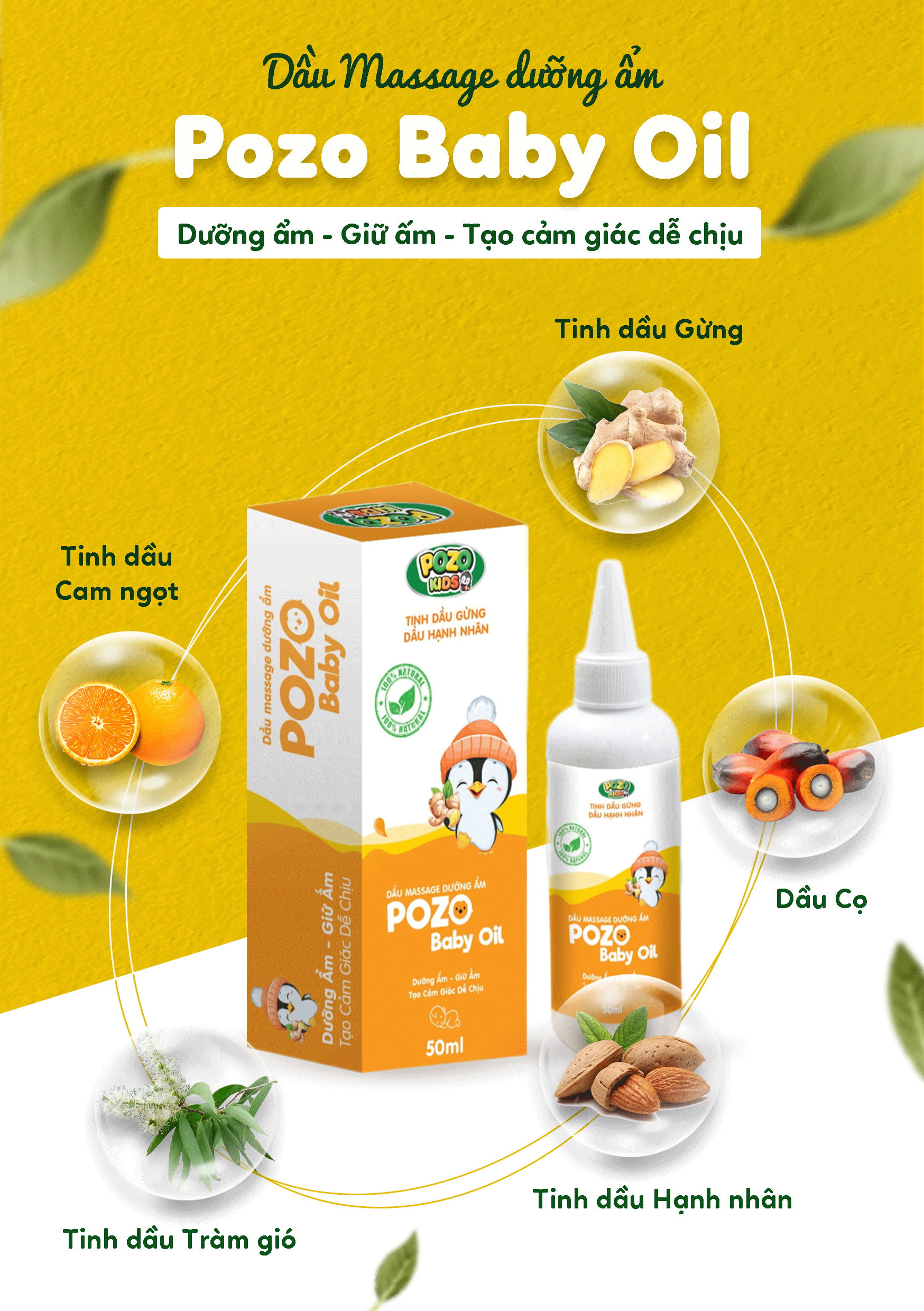 dầu massage dưỡng ẩm Pozo